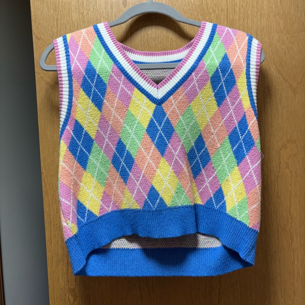 Colorful Argyle Sweater Vest